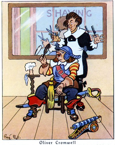 Oliver Cromwell si fa tagliare i capelli, 1936 da René Bull